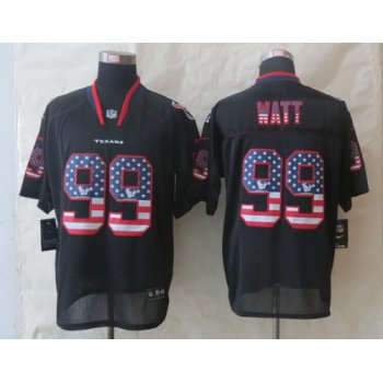 Nike Houston Texans #99 J.J. Watt 2014 USA Flag Fashion Black Elite Jersey