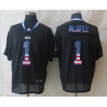 Nike Indianapolis Colts #1 Pat McAfee 2014 USA Flag Fashion Black Elite Jersey