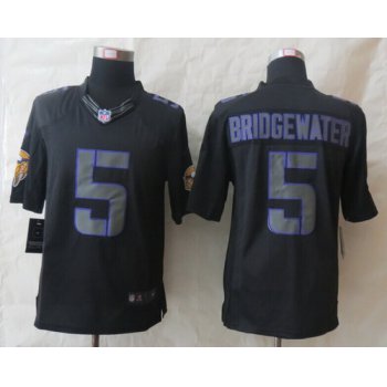 Nike Minnesota Vikings #5 Teddy Bridgewater Black Impact Limited Jersey