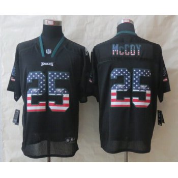 Nike Philadelphia Eagles #25 LeSean McCoy 2014 USA Flag Fashion Black Elite Jersey