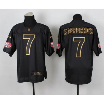 Nike San Francisco 49ers #7 Colin Kaepernick 2014 All Black/Gold Elite Jersey