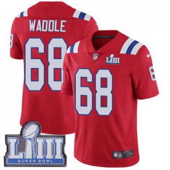 #68 Limited LaAdrian Waddle Red Nike NFL Alternate Youth Jersey New England Patriots Vapor Untouchable Super Bowl LIII Bound