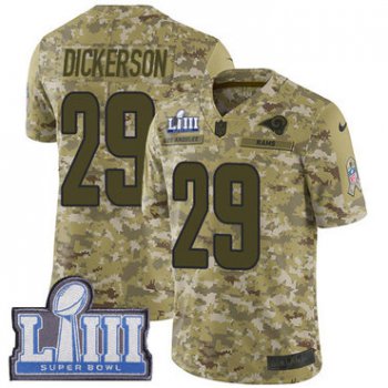 #29 Limited Eric Dickerson Camo Nike NFL Youth Jersey Los Angeles Rams 2018 Salute to Service Super Bowl LIII Bound