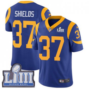 #37 Limited Sam Shields Royal Blue Nike NFL Alternate Youth Jersey Los Angeles Rams Vapor Untouchable Super Bowl LIII Bound