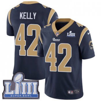 #42 Limited John Kelly Navy Blue Nike NFL Home Youth Jersey Los Angeles Rams Vapor Untouchable Super Bowl LIII Bound