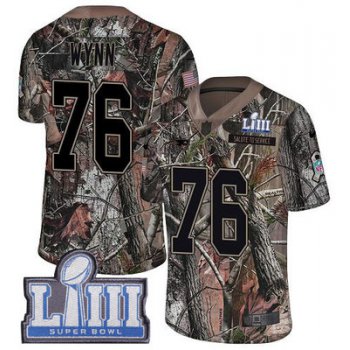 #76 Limited Isaiah Wynn Camo Nike NFL Youth Jersey New England Patriots Rush Realtree Super Bowl LIII Bound