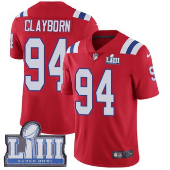#94 Limited Adrian Clayborn Red Nike NFL Alternate Youth Jersey New England Patriots Vapor Untouchable Super Bowl LIII Bound