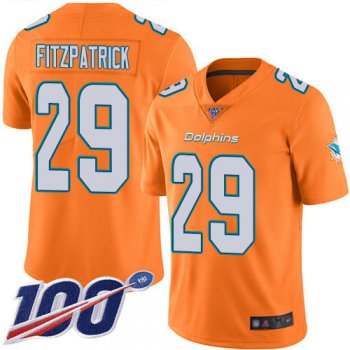 Dolphins #29 Minkah Fitzpatrick Orange Men's Stitched Football Limited Rush 100th Season Jersey
