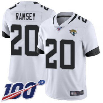 Jaguars #20 Jalen Ramsey White Men's Stitched Football 100th Season Vapor Limited Jersey
