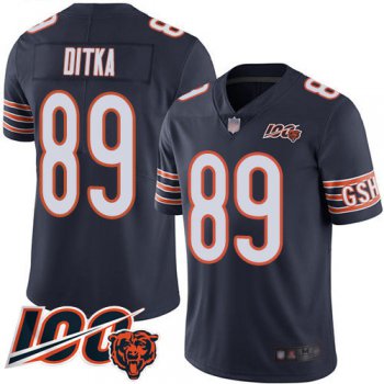 Bears #89 Mike Ditka Navy Blue Team Color Men's Stitched Football 100th Season Vapor Limited Jersey