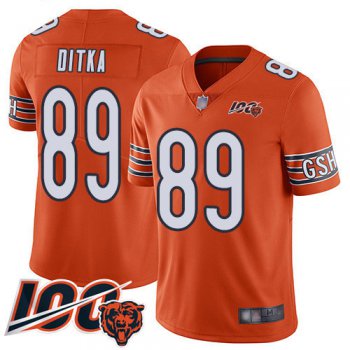 Bears #89 Mike Ditka Orange Men's Stitched Football Limited Rush 100th Season Jersey