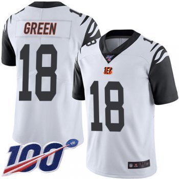 Bengals #18 A.J. Green White Men's Stitched Football Limited Rush 100th Season Jersey