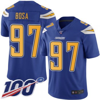 Chargers #97 Joey Bosa Electric Blue Men's Stitched Football Limited Rush 100th Season Jersey