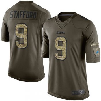 Lions #9 Matthew Stafford Green Men's Stitched Football Limited 2015 Salute to Service Jersey