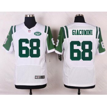 Men's New York Jets #68 Breno Giacomini White Road NFL Nike Elite Jersey