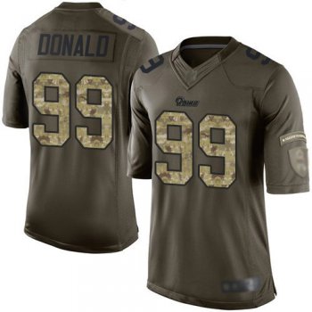Rams #99 Aaron Donald Green Men's Stitched Football Limited 2015 Salute to Service Jersey