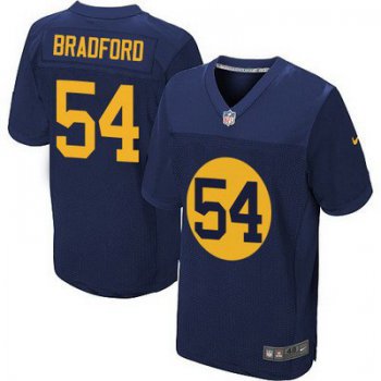 Men's Green Bay Packers #54 Carl Bradford Navy Blue Alternate NFL Nike Elite Jersey