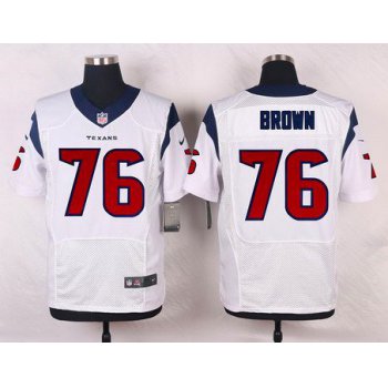 Men's Houston Texans #76 Duane Brown White Road NFL Nike Elite Jersey