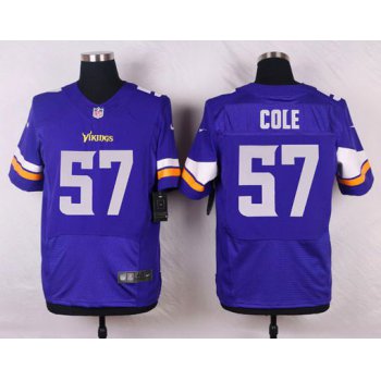 Men's Minnesota Vikings #57 Audie Cole Purple Team Color NFL Nike Elite Jersey
