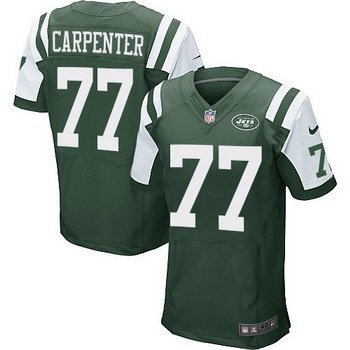 Men's New York Jets #77 James Carpenter Green Team Color NFL Nike Elite Jersey