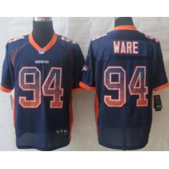 Nike Denver Broncos #94 DeMarcus Ware Drift Fashion Blue Elite Jersey