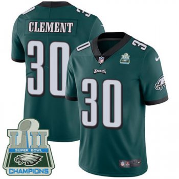 Nike Eagles #30 Corey Clement Midnight Green Team Color Super Bowl LII Champions Men's Stitched NFL Vapor Untouchable Limited Jersey