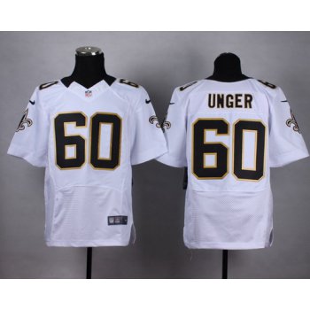 Nike New Orleans Saints #60 Max Unger White Elite Jersey