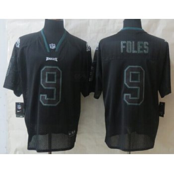 Nike Philadelphia Eagles #9 Nick Foles Drift Fashion Lights Out Black Elite Jersey