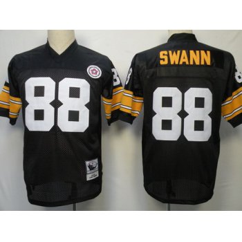 Pittsburgh Steelers #88 Lynn Swann Black Throwback Jersey