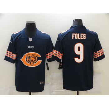 Men's Chicago Bears #9 Nick Foles Navy Blue 2020 Big Logo Vapor Untouchable Stitched NFL Nike Fashion Limited Jersey