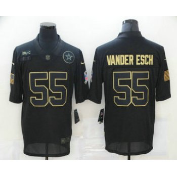 Men's Dallas Cowboys #55 Leighton Vander Esch Black 2020 Salute To Service Stitched NFL Nike Limited Jersey