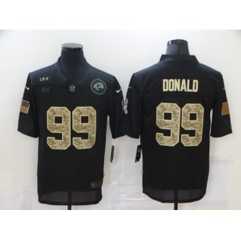 Men's Los Angeles Rams #99 Aaron Donald Black Camo 2020 Salute To Service Stitched NFL Nike Limited Jersey