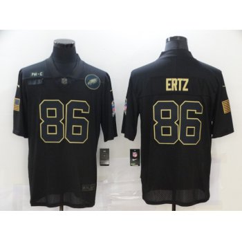 Men's Philadelphia Eagles #86 Zach Ertz Black 2020 Salute To Service Stitched NFL Nike Limited Jersey