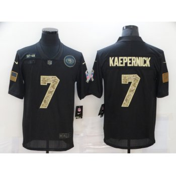 Men's San Francisco 49ers #7 Colin Kaepernick Black Camo 2020 Salute To Service Stitched NFL Nike Limited Jersey