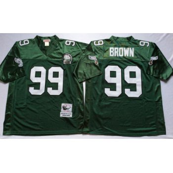 Eagles 99 Jerome Brown Green Throwback Jersey