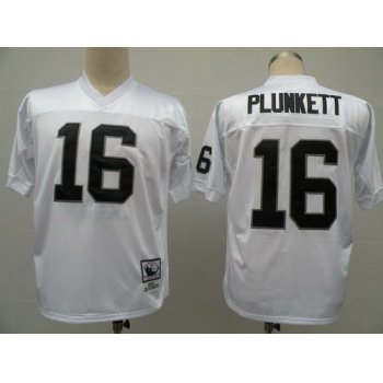 Oakland Raiders #16 Jim Plunkett White Throwback Jersey
