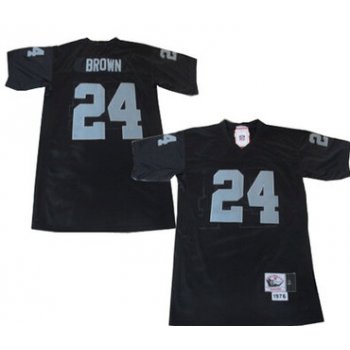 Oakland Raiders #24 Willie Brown Black Throwback Jersey