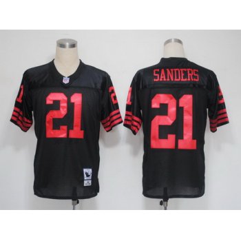 San Francisco 49ers #21 Deion Sanders Black Throwback Jersey
