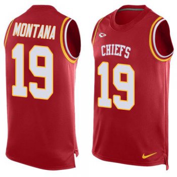 Men's Kansas City Chiefs #19 Joe Montana Red Hot Pressing Player Name & Number Nike NFL Tank Top Jersey