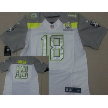 Nike Team Carter #18 A.J. Green 2015 Pro Bowl White Elite Jersey