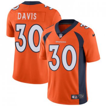 Nike Denver Broncos #30 Terrell Davis Orange Team Color Men's Stitched NFL Vapor Untouchable Limited Jersey