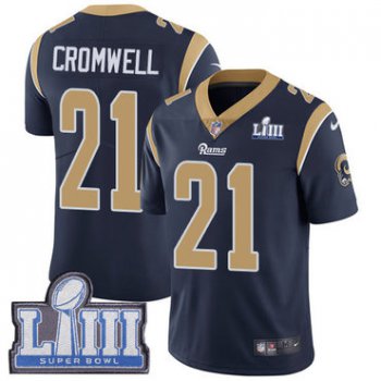 #21 Limited Nolan Cromwell Navy Blue Nike NFL Home Youth Jersey Los Angeles Rams Vapor Untouchable Super Bowl LIII Bound