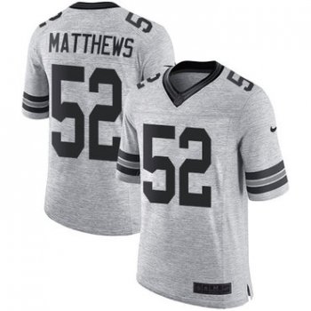 Nike Green Bay Packers #52 Clay Matthews Gray Men's Stitched NFL Limited Gridiron Gray II Jersey