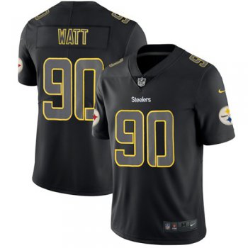 Nike Steelers #90 T. J. Watt Black Men's Stitched NFL Limited Rush Jersey