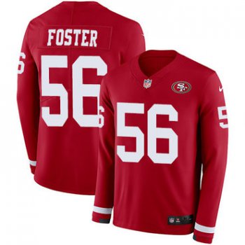 Nike 49ers #56 Reuben Foster Red Team Color Men's Stitched NFL Limited Therma Long Sleeve Jersey