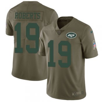 Nike Jets #19 Andre Roberts Olive Men's Stitched NFL Limited 2017 Salute to Service Jersey