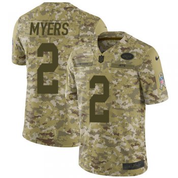 Nike Jets #2 Jason Myers Camo Men's Stitched NFL Limited 2018 Salute To Service Jersey