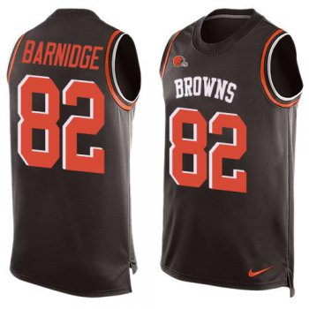 Men's Cleveland Browns #82 Gary Barnidge Brown Hot Pressing Player Name & Number Nike NFL Tank Top Jersey
