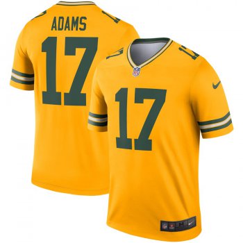 Nike Green Bay Packers 17 Davante Adams Gold Inverted Legend Jersey