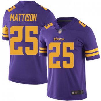 Vikings #25 Alexander Mattison Purple Men's Stitched Football Limited Rush Jersey
